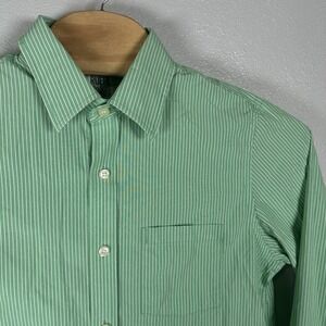 Ruehl No925 Shirt Mens XL Green Striped Casual Button Up Front Classic Office